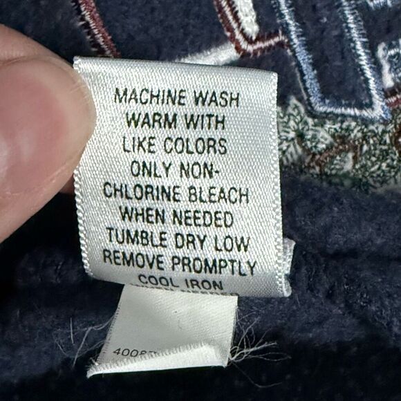 Vintage Fleece Button Front Sweater Womens M Blue Lighthouses Cottagecore - Picture 7 of 10